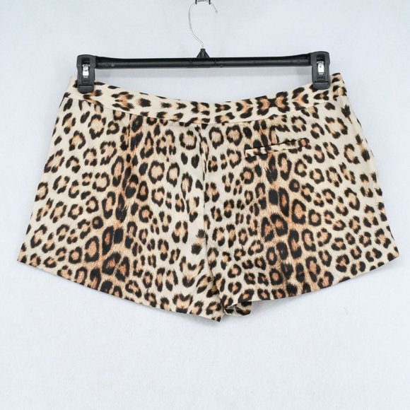 Generation Love Shorts XL Womens Leopard Print Side Pockets Mid Rise Brown - Picture 6 of 7
